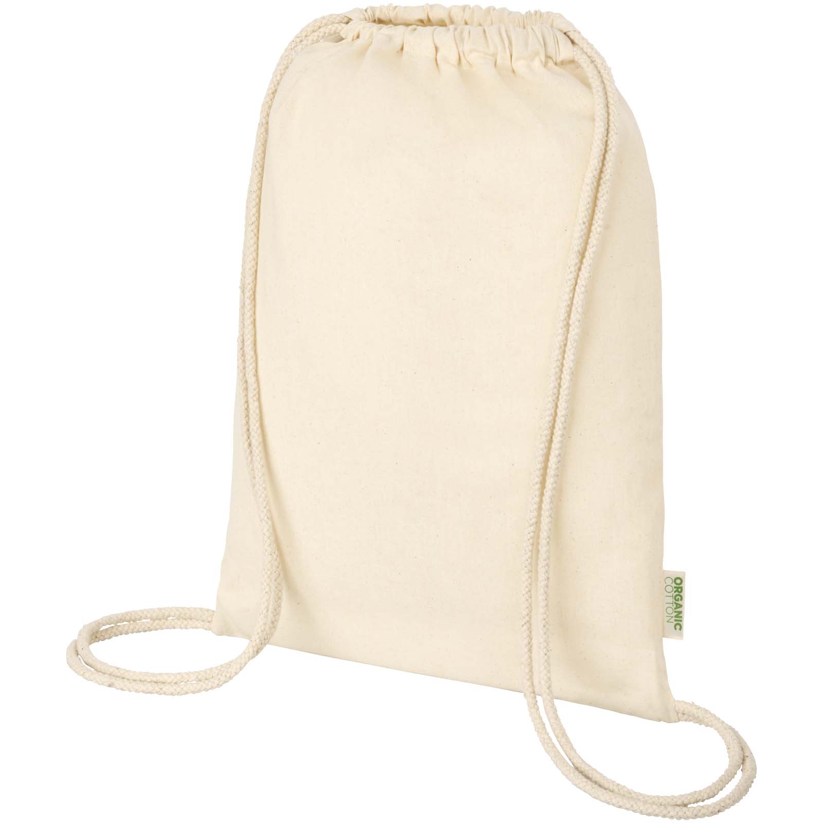 Rucksack, Waschbar, Bio-Baumwolle, Naturfarbe, Drawstring-Tasche