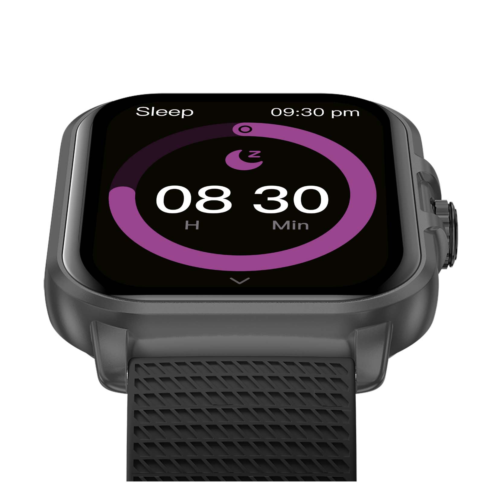 Smartwatch, Digital display, Purple ring, Gummiarmband, Vierschnittiges Display