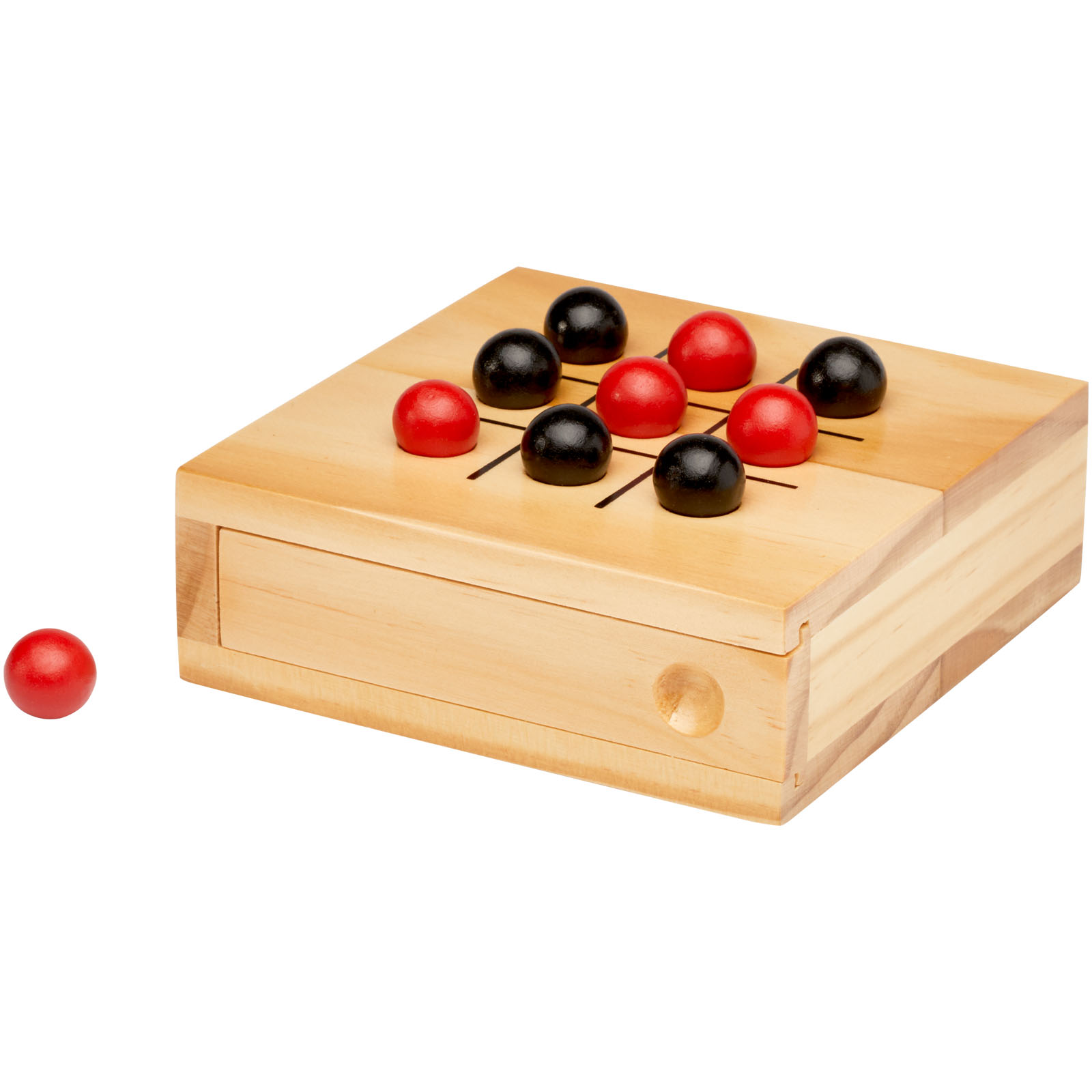 Wurfspiel, Holzbrettspiel, Mühle Spiel, Rot Schwarz Steine, Klassisches Holzspiel