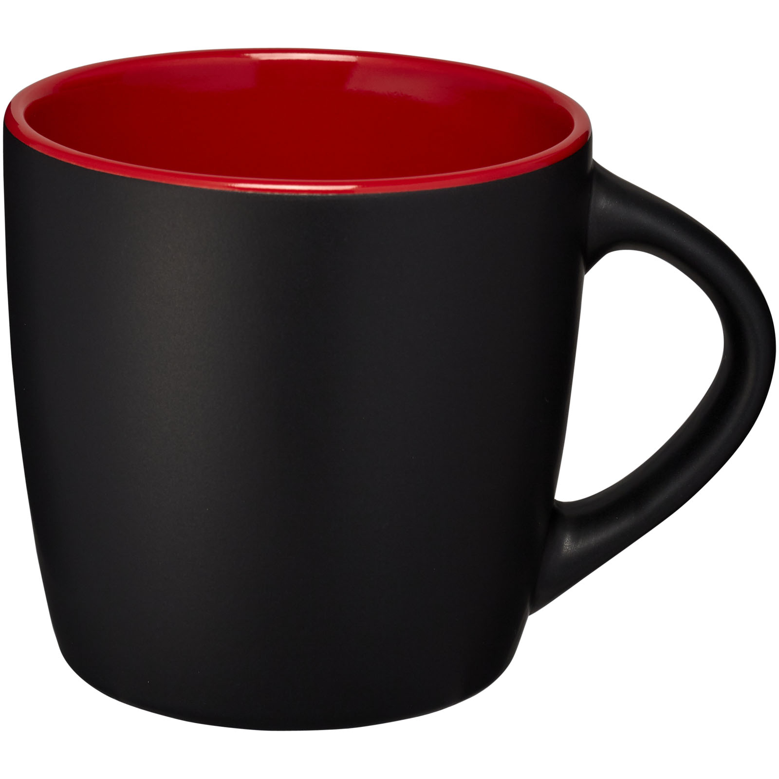 Kaffeetasse, schwarz, matte Oberfläche, roter Innenrand, Henkel, Kaffeetasse, Becher, schwarz, roter Innenrand, matte Oberfläche, becher, kaffeemug, schwarz, roter innenseite, keramik