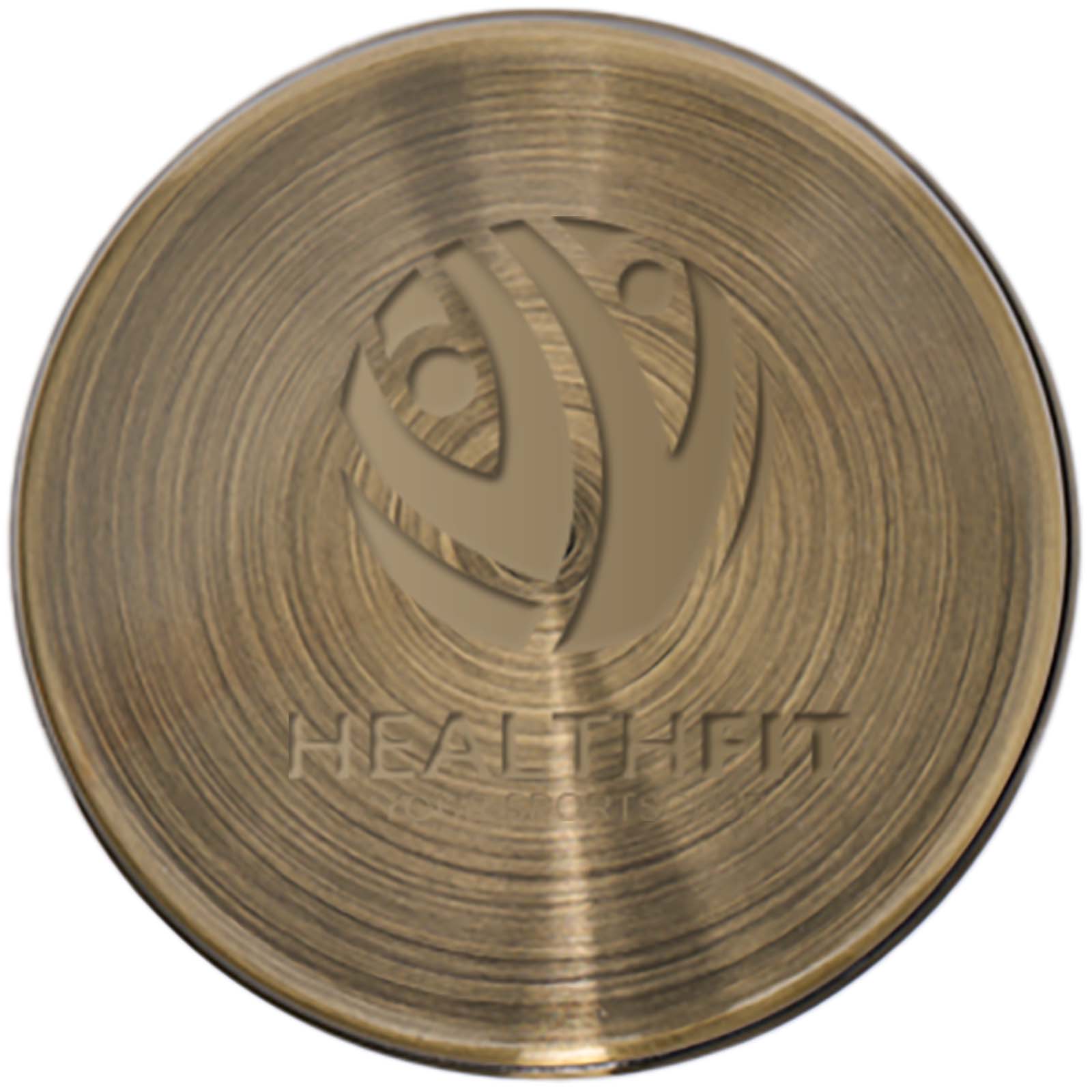 metallischer Deckel, bronze farben, rosettenmuster, rund, logo HP? haunted