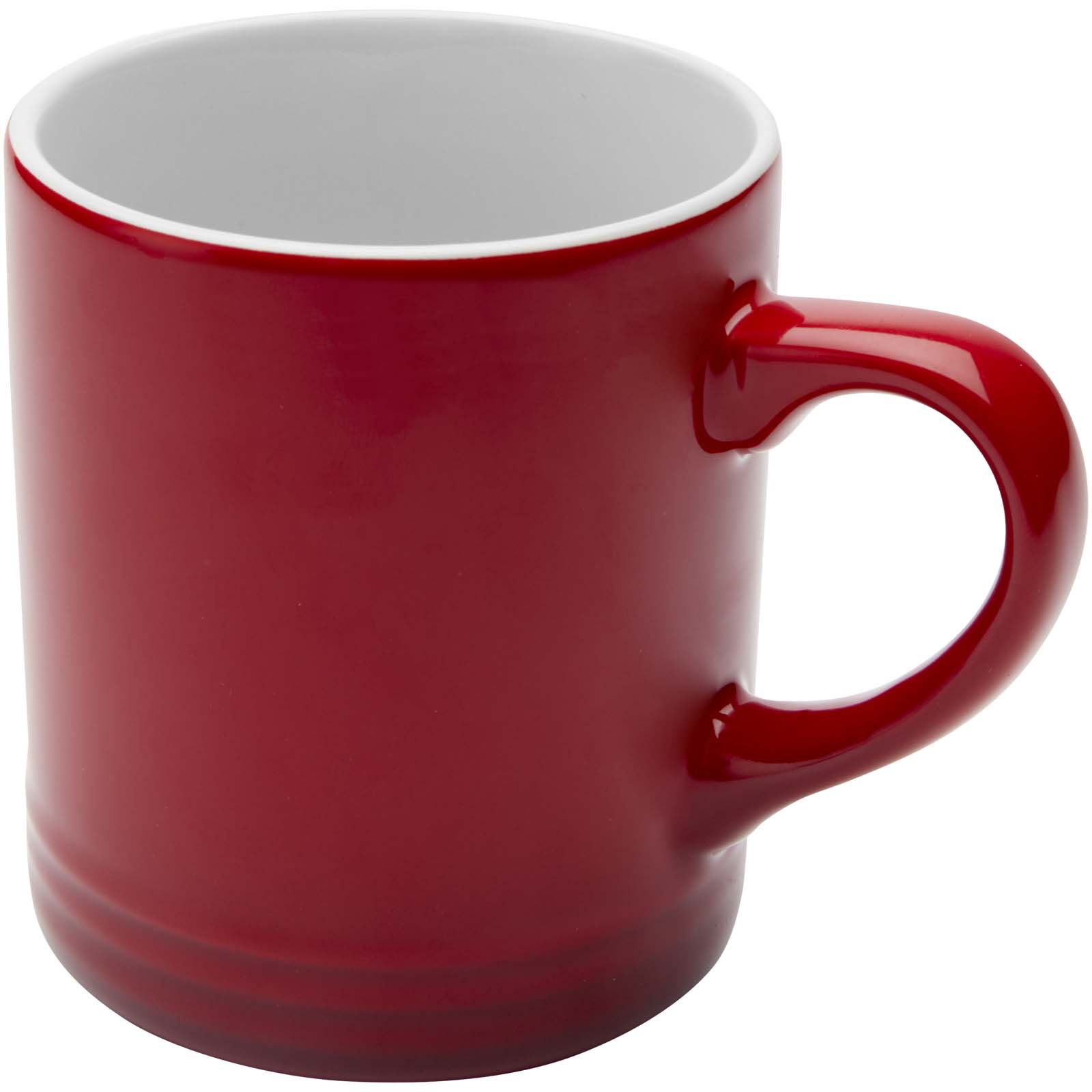 Tasse, Becher, Keramik, Rot, einfacher Griff, Kaffeebecher, Becher, Rot, Keramik, Handgriff