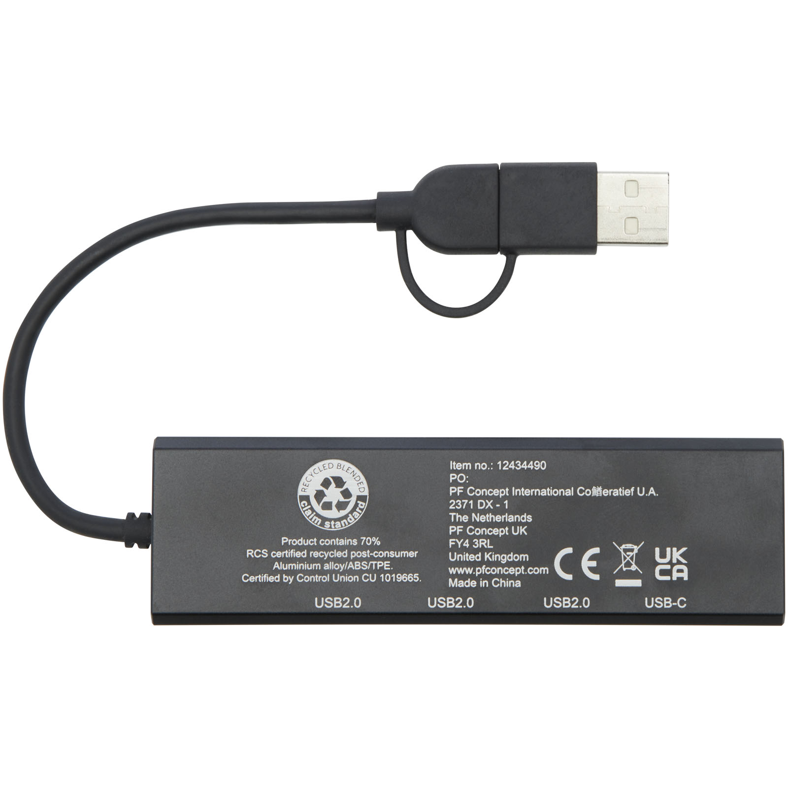 USB-Adapter, USB-C, Externe Batterie, Kabel, Recycling-Symbol