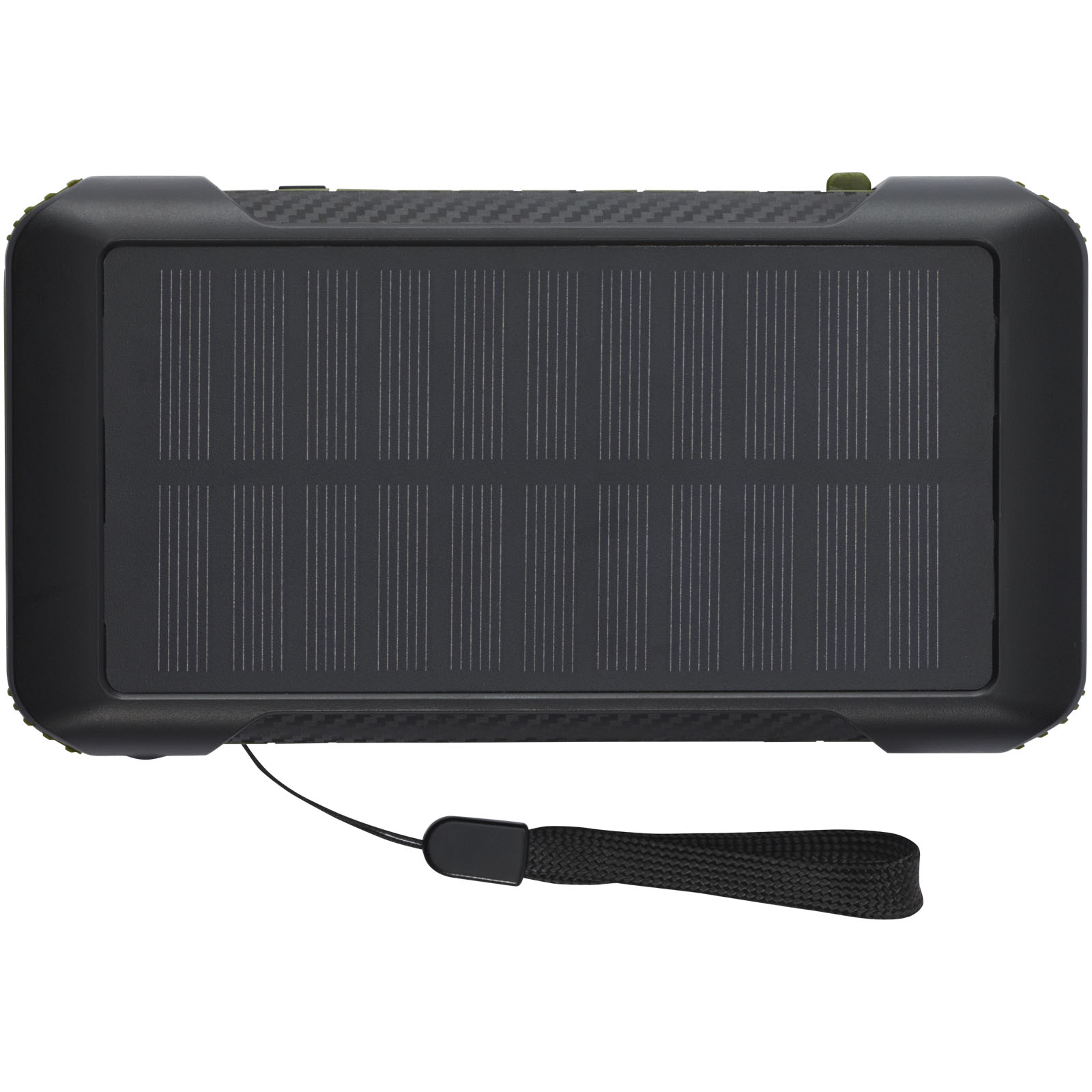 Solarpanel, Powerbank, Tragbarer Akku, Schwarz, Trageschlaufe