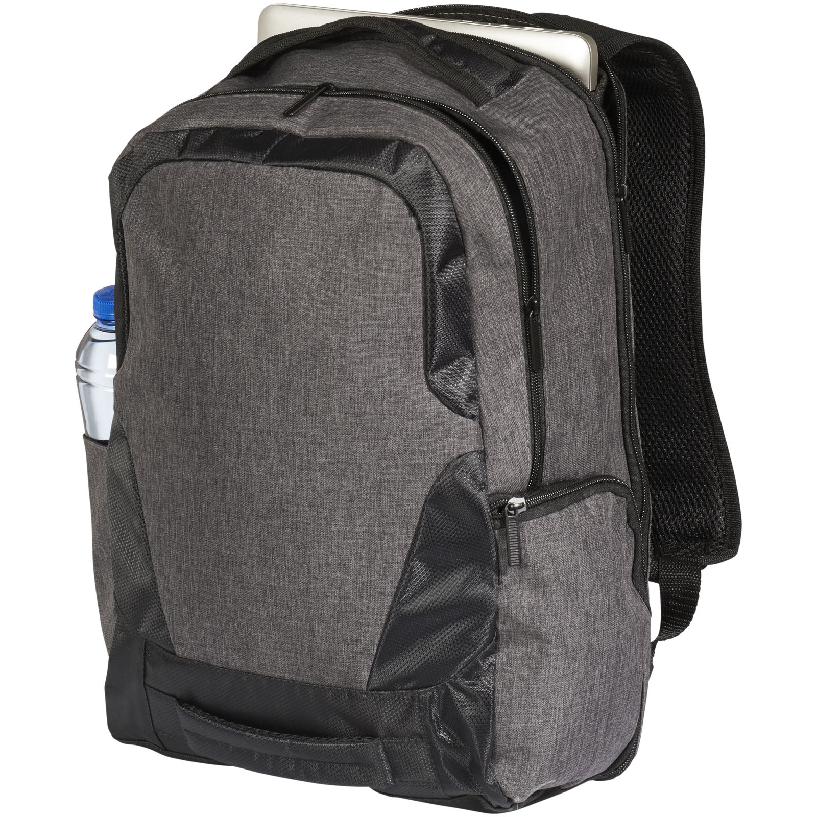Rucksack, Laptopfach, Backpack, Tragetasche, Seitenflasche, Rucksack, Laptopfach, Wasserdichte Struktur, Schulterriemen, Seitentasche, Rucksack, Laptopfach, Seitentasche, Grau, Reisetasche