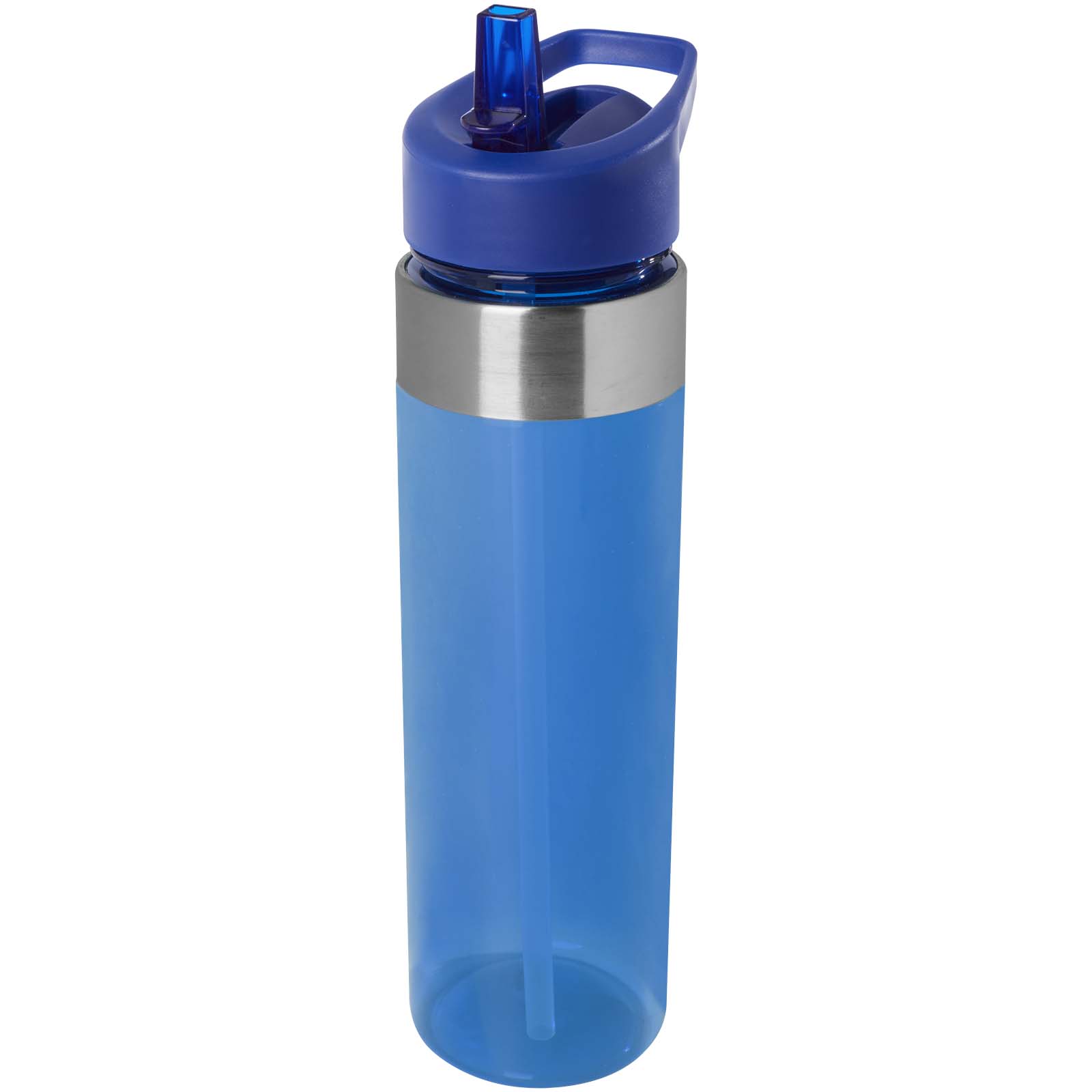Trinkflasche, Wasserflasche, Metallic blau, Trinkverschluss, Korpus aus Kunststoff