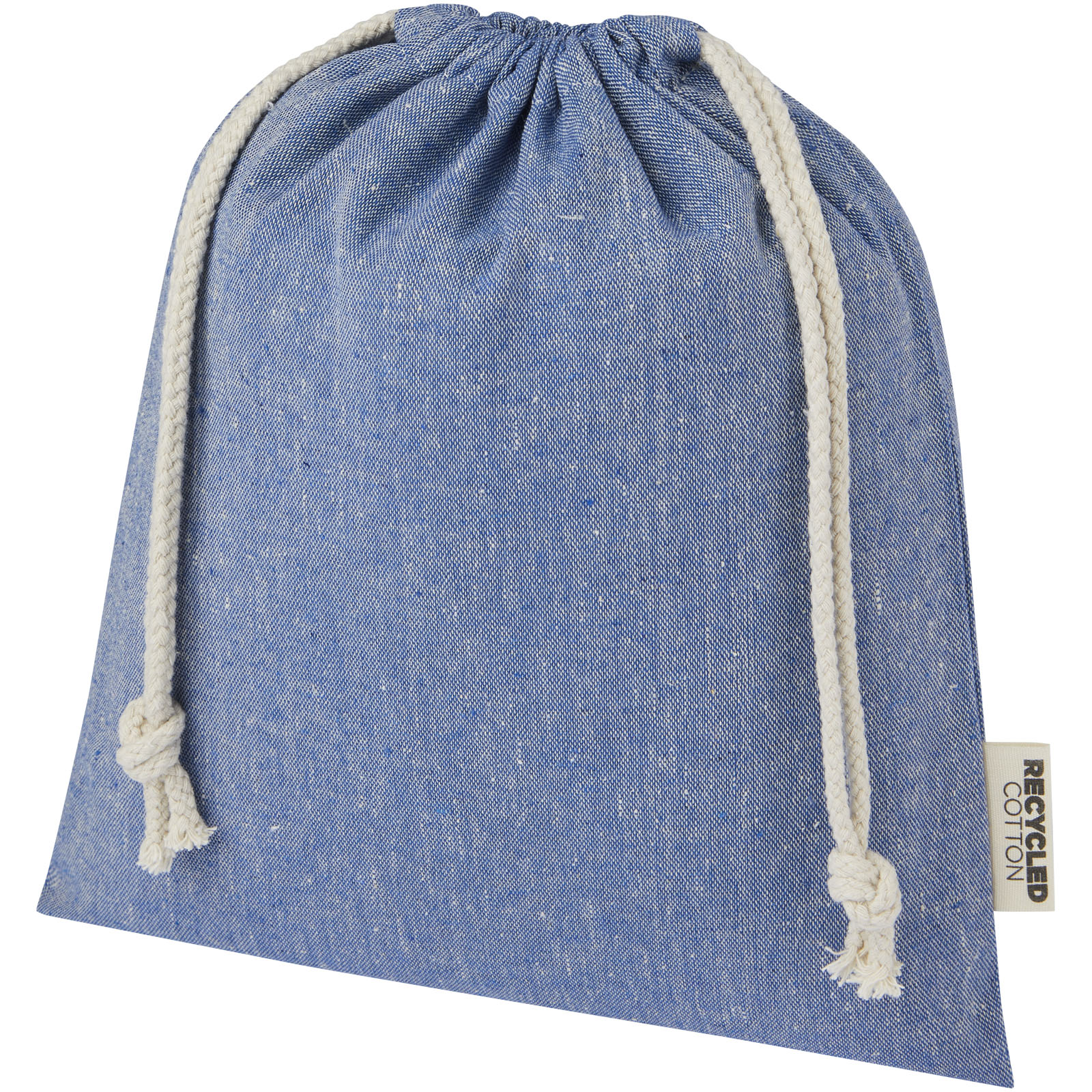 Denim-Tasche, Drawstring-Beutel, Blaues Gewebe, Kordelzug, Umweltfreundliche Baumwolle