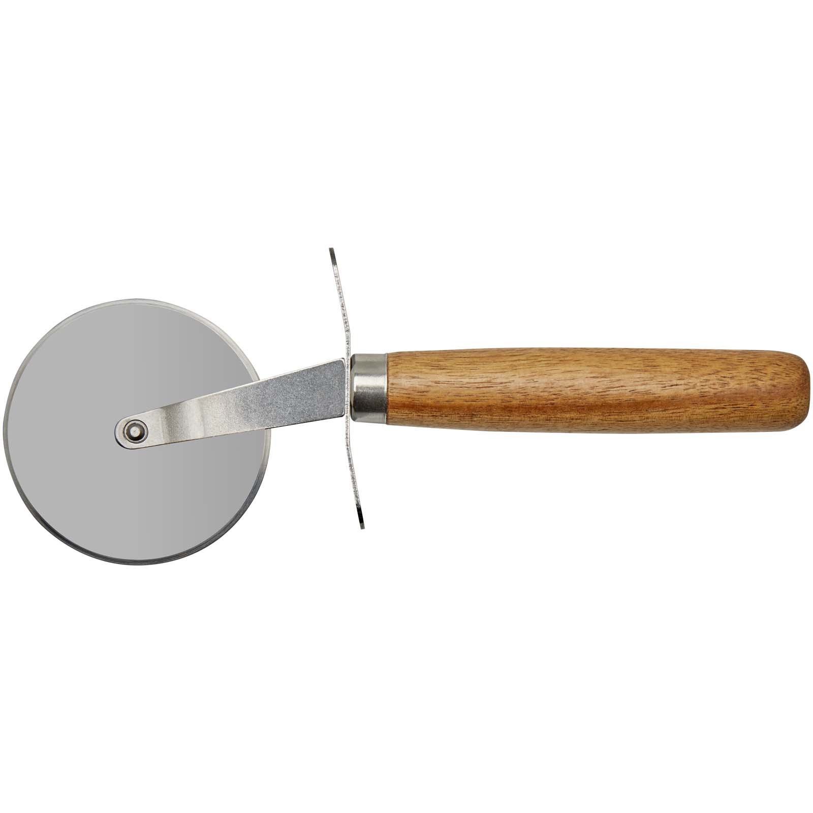 Pizza-Roller, Dough Cutter, Wooden Handle, Stainless Steel, Runder Rad