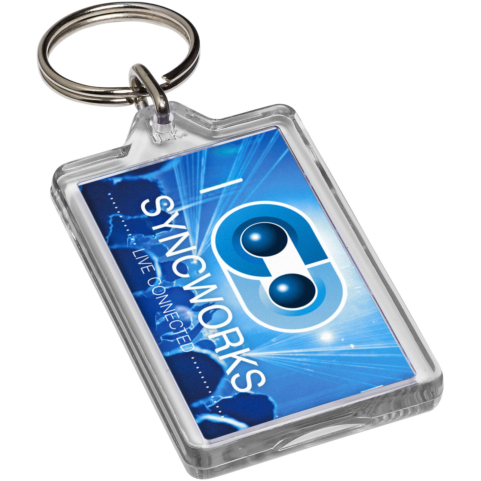 Schlüsselanhänger, Lanyard, Kartenanhänger, Transparenter Rahmen, Laserlogo, Schlüsselanhänger, Gürtelkette, Zubehör, transparent, blau, Schlüsselanhänger, Schlüsselanhänger, Bluetooth, Lanyard?, Synсworks?