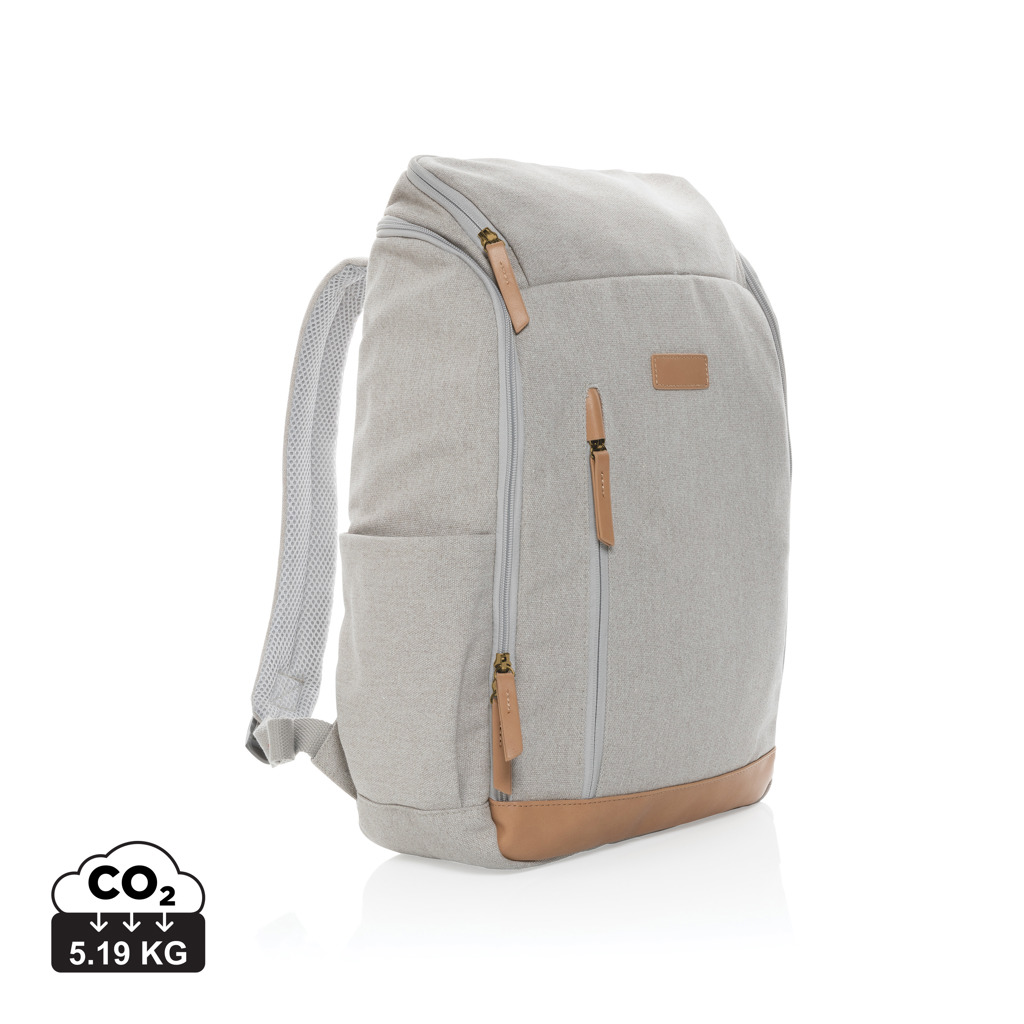 Backpack, Grau, Frontreißverschluss, Lederakzente, Gewicht CO2 5,19 kg