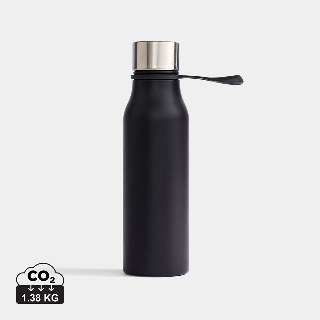 Flasche, Wasserflasche, Shaker, Wasserflasche, Metalldeckel, schwarze Flasche, wiederverwendbare Flasche, schlankes Design