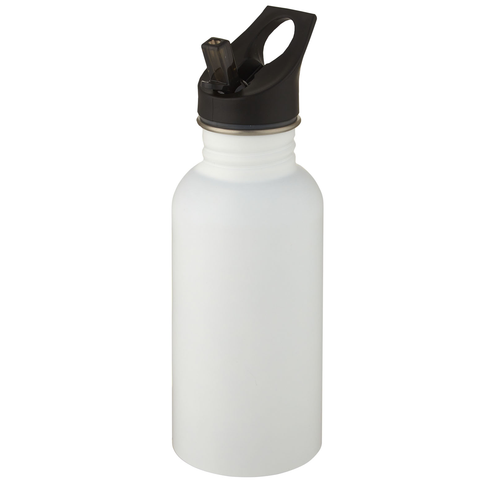 Wasserflasche, Trinkflasche, Schwarzdeckel, Metallic?, BPA-frei, Trinkflasche, Aluminiumfreier Flaschenverschluss, Weiß, Trinkbehälter, Sportflasche