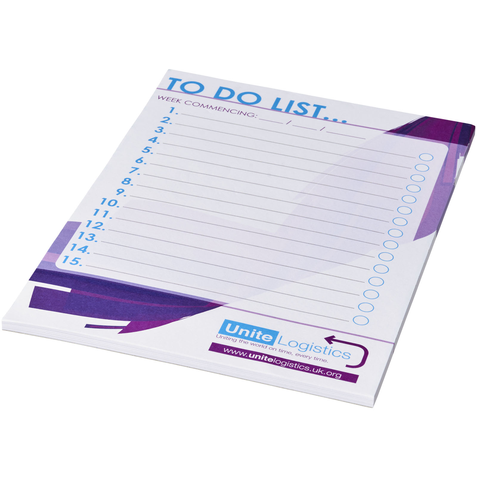 to-do list, notebook, papiersblock, agenda, schreibware, To-Do-Liste, Notizblock, Papierblock, Wochenplaner, Unite Logistics, To-Do-Liste, Notizbuch, Notizblock, A4, Organisation, To Do List, Notizblock, Papier, Wöchentliche Planung, Lila Akzente