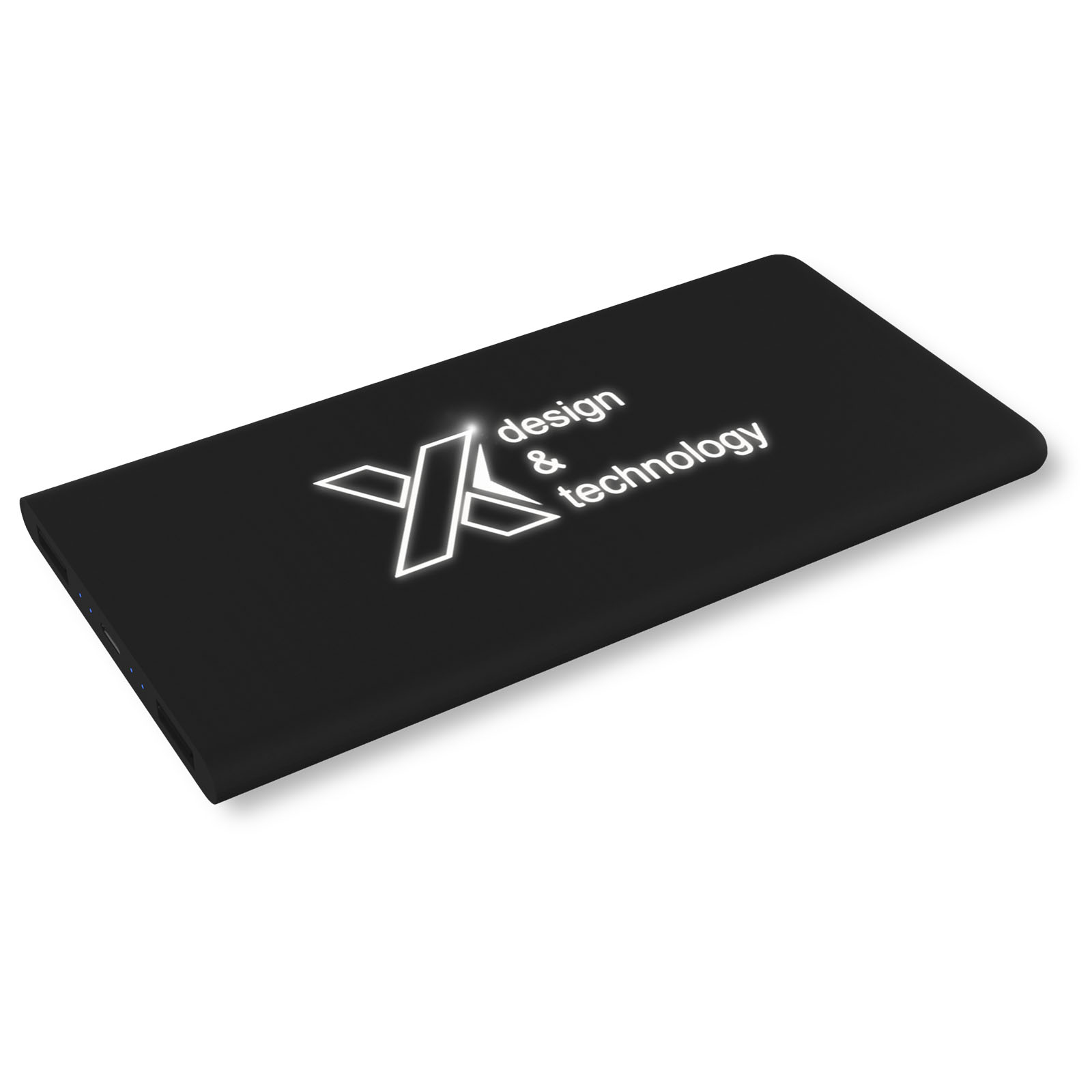 Power Bank, Tragbares Ladegerät, Schwarz, Logo, USB-C