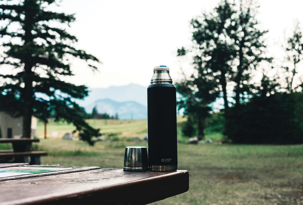 Thermos bottle, Insulated bottle, Steel, black, outdoor