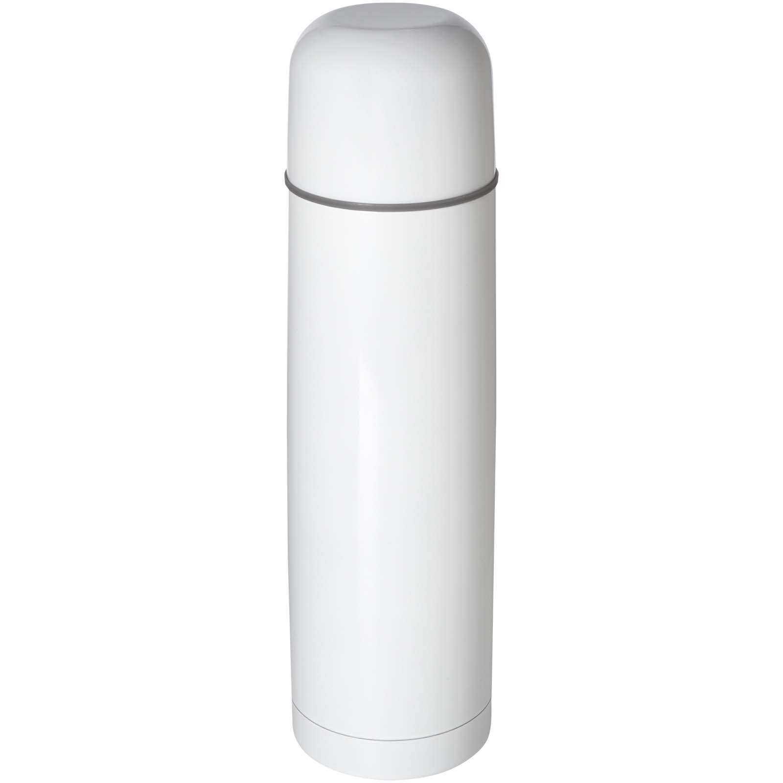 Thermos, Edelstahl, Weiß, Vakuumflasche, isolierte Flasche, Thermosflasche, Vakuum-Isolierung, Stahl, Weiß, Flasche mit Deckel