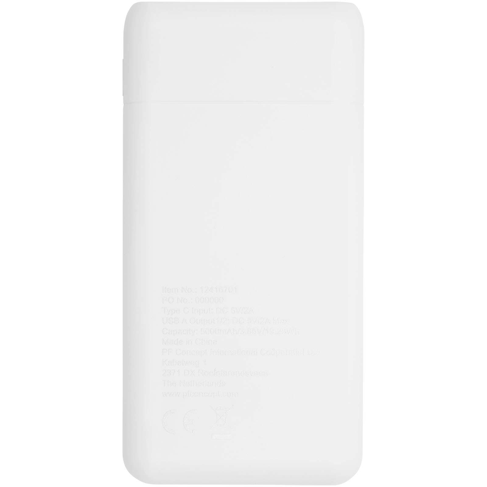 Powerbank, White, USB-C, Slim, Chargeable