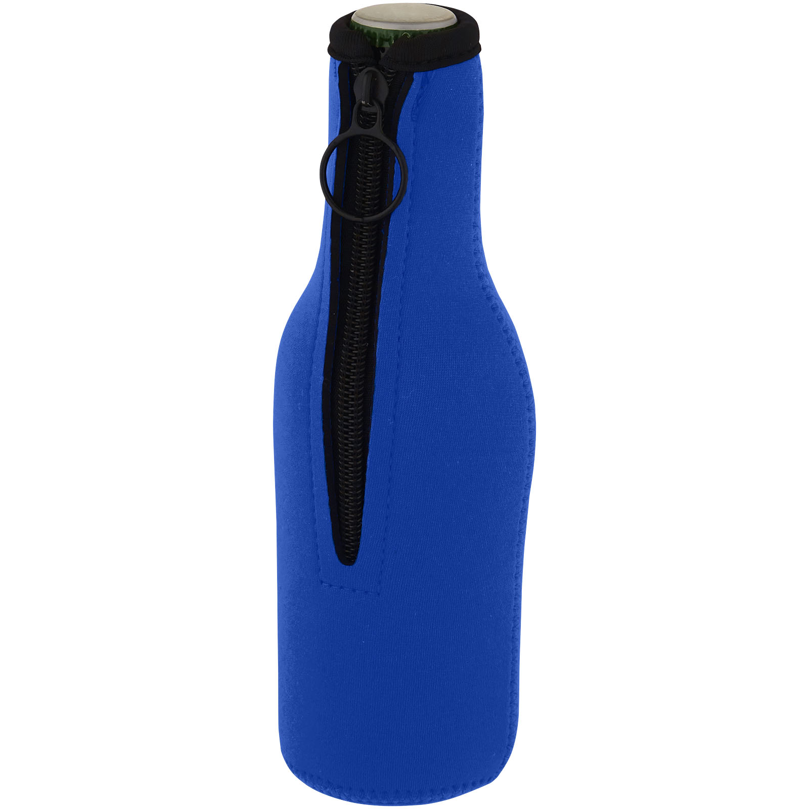 Wasserflasche, Reißverschluss, blau, Neoprenhülle, Flaschenhülle