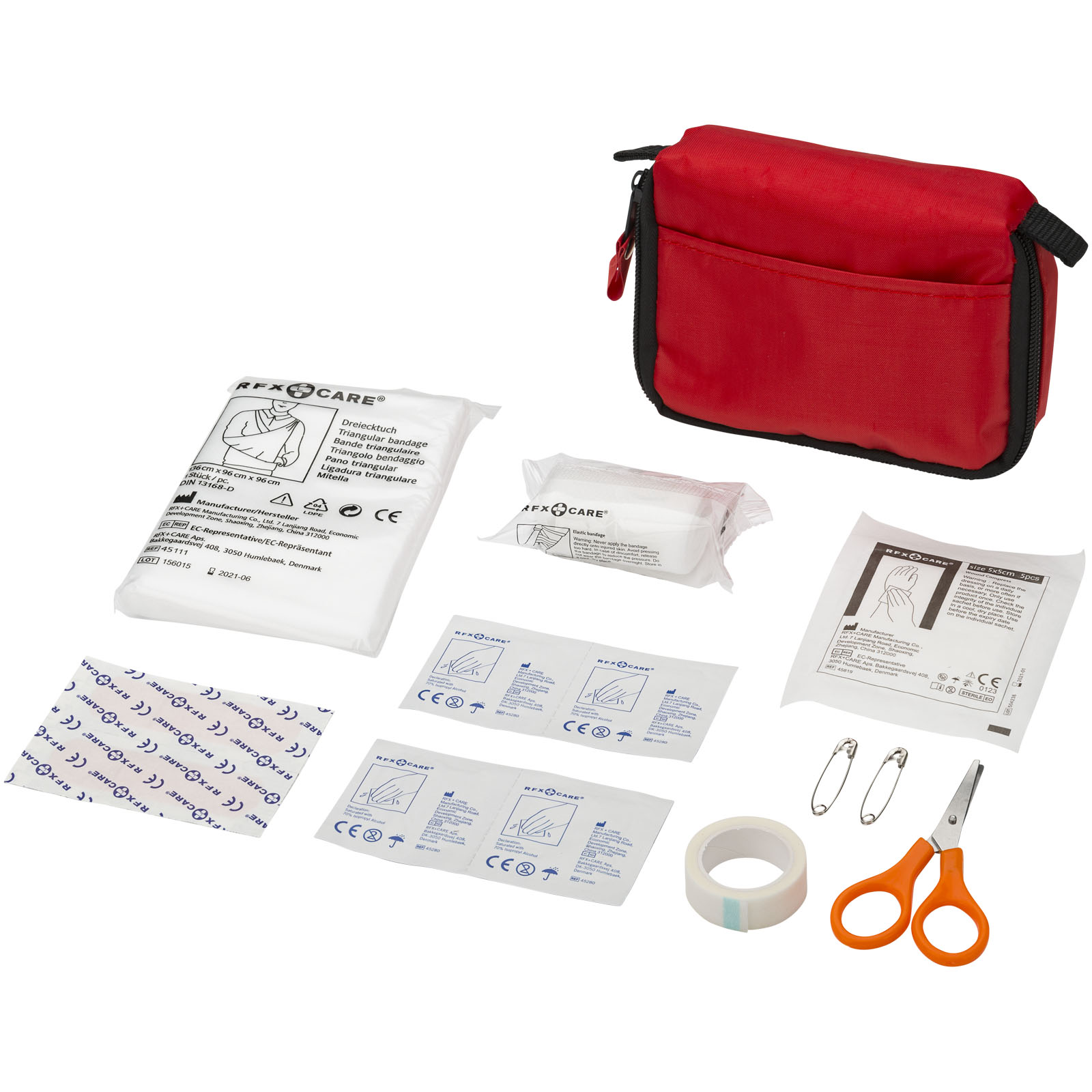 Erste Hilfe Set, Erste-Hilfe-Set, Bandage, Schere, Klebeband, Erste-Hilfe-Set, medizinische Versorgung, Verbandmaterial, Schere, Klebeband, erstehilfekasten, traumapplik, set, notfallkit, pflasterbandage