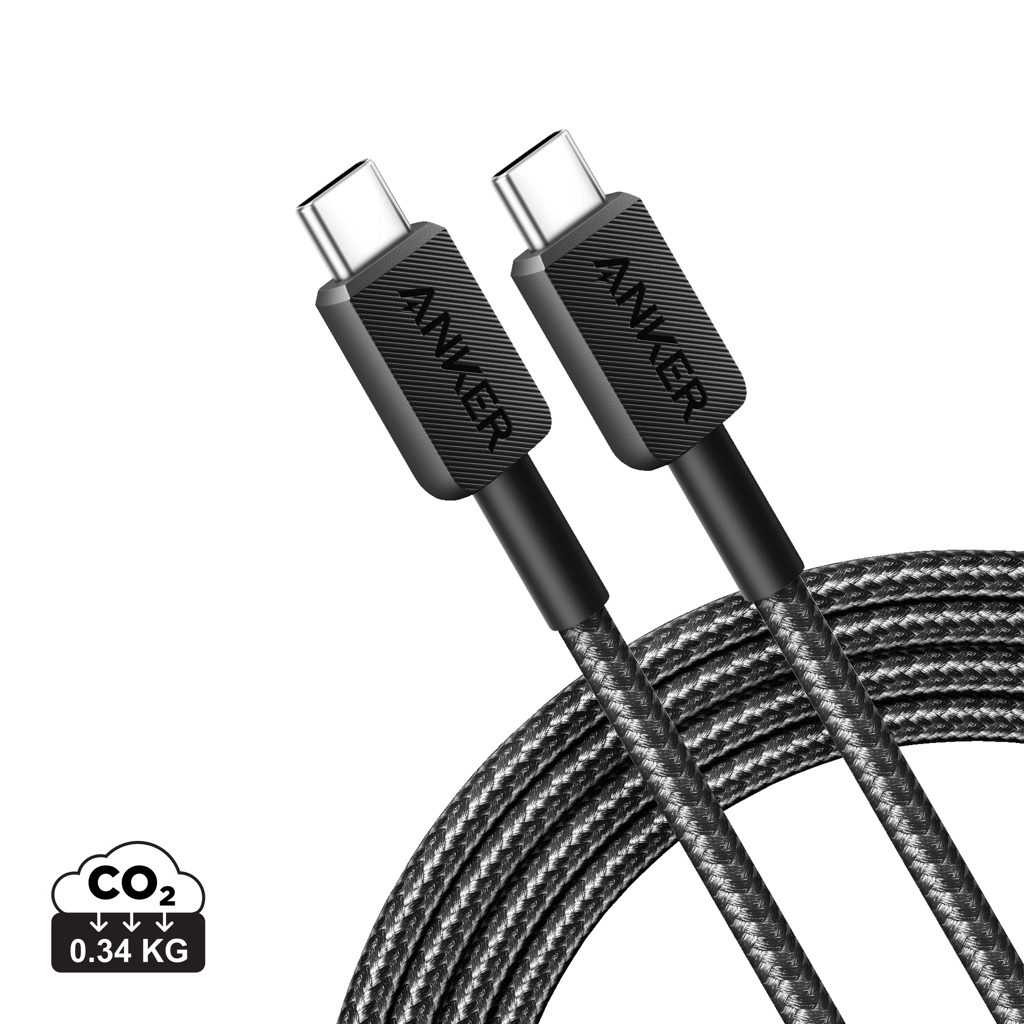 USB-C-Kabel, geflochten, 2er-Pack, schwarz, Type-C, USB-C, Kabel, Geflochten, Geflochtener USB-C, 2er-Pack, USB-C to USB-C cable, geflochtenes Kabel, Nylon-Geflecht, USB Typ-C, 0,34 kg CO2