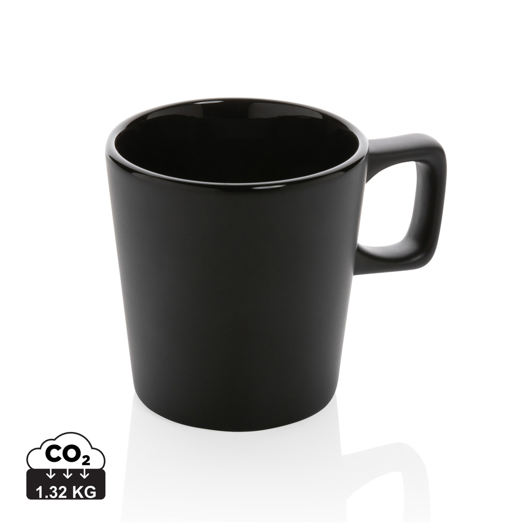 Kaffeebecher, Becher, schwarz, Keramik, Hitzebeständigkeit, Kaffeebecher, Becher, schwarz, Keramik, 1.32 kg CO2-Logo, Kaffeebecher, Becher, schwarz, Keramik, Handle, Kaffeetasse, Becher, schwarz, Keramik, einfaches Design