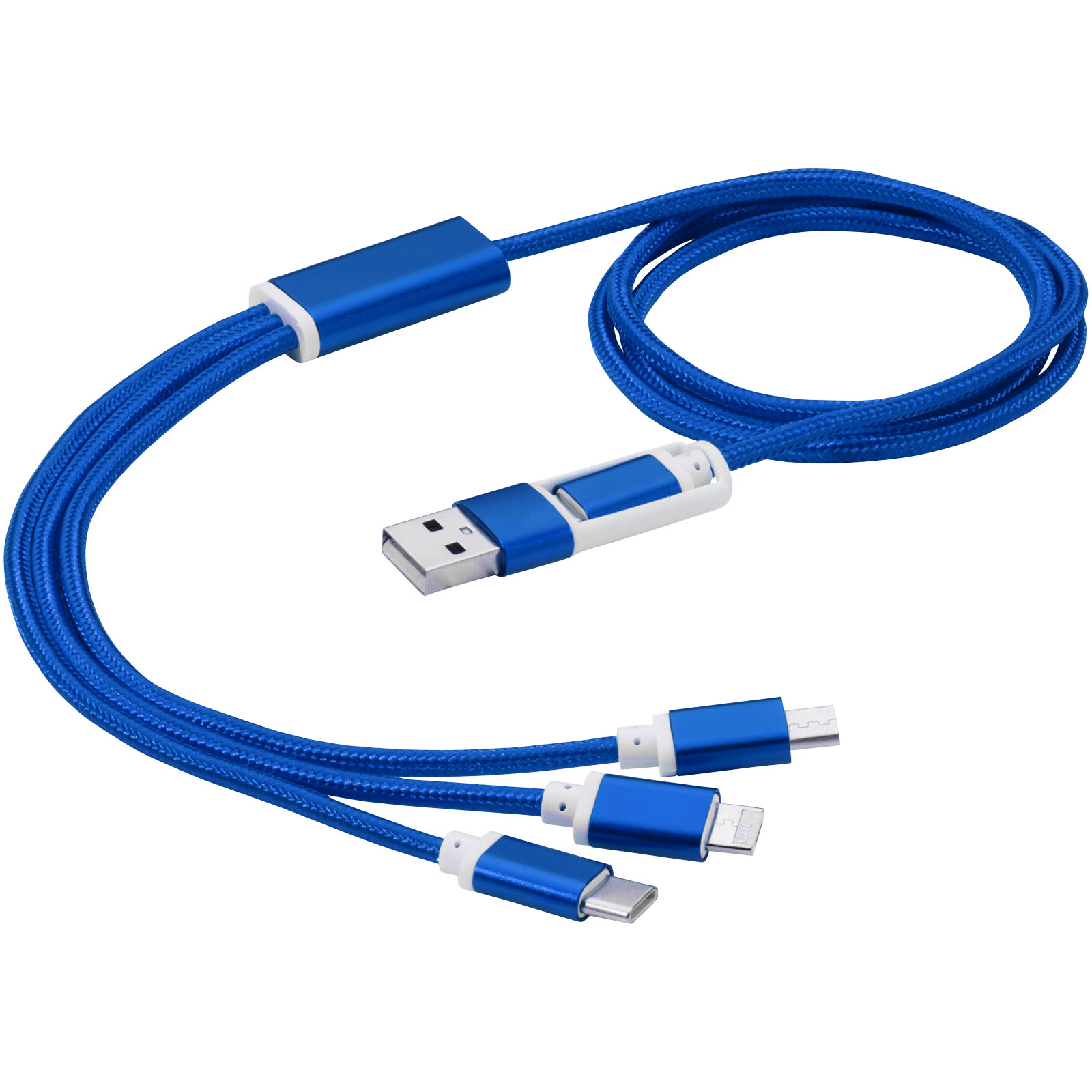 USB-Kabel, Ladekabel, Mehrfach-Connector, Blue, Gewebt, USB-kabel, Ladekabel, Multi-Connector, Blue, geflochten