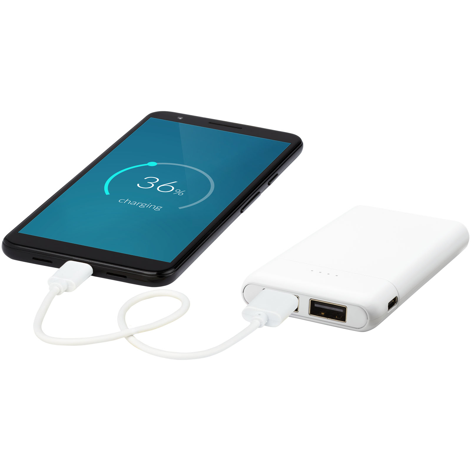 Powerbank, USB-C, Kabelloses Laden, Telefonladegerät, Weiß
