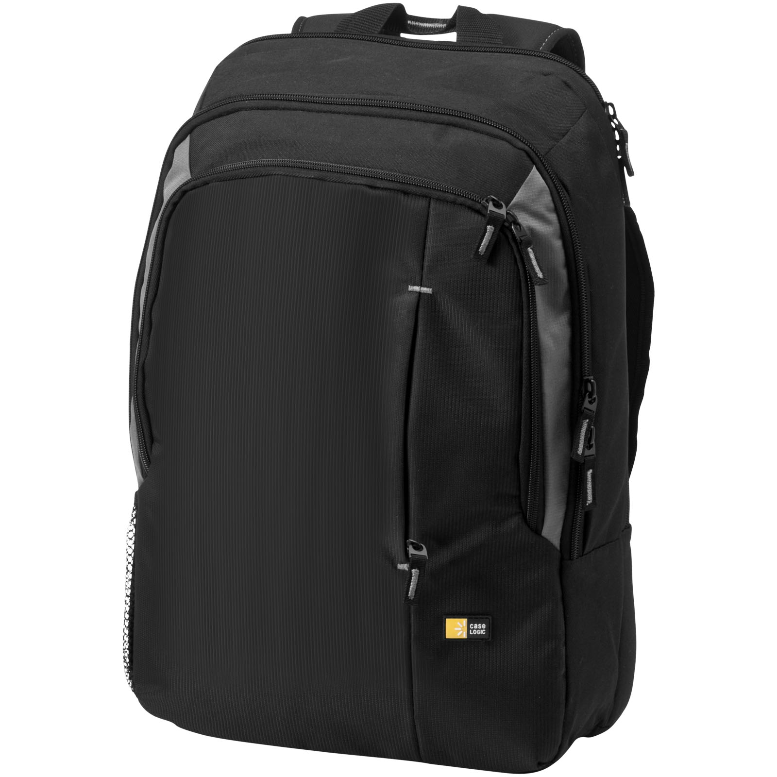Rucksack, Laptopfach, Schwarz, Reißverschluss, Seitentasche, Rucksack, Schwarz, Schultergurte, Reißverschlüsse, Vortaschen, Rucksack, Schwarz, Multi-Tasche, Logo-Fahne, Schultergurt