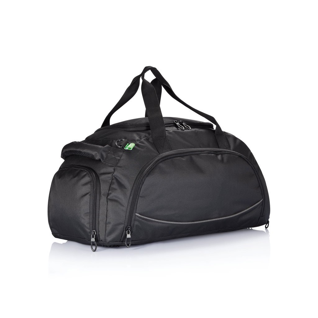 Reisetasche, Sporttasche, Tasche, Nylon, Reiseaccessoire, Reise-Organizer, Bag, Sporttasche, Nylon, Reißverschluss, Reise-Trainingsbag, Sporttasche, Mehrfachreißverschluss, Schwarz, Seitentaschen
