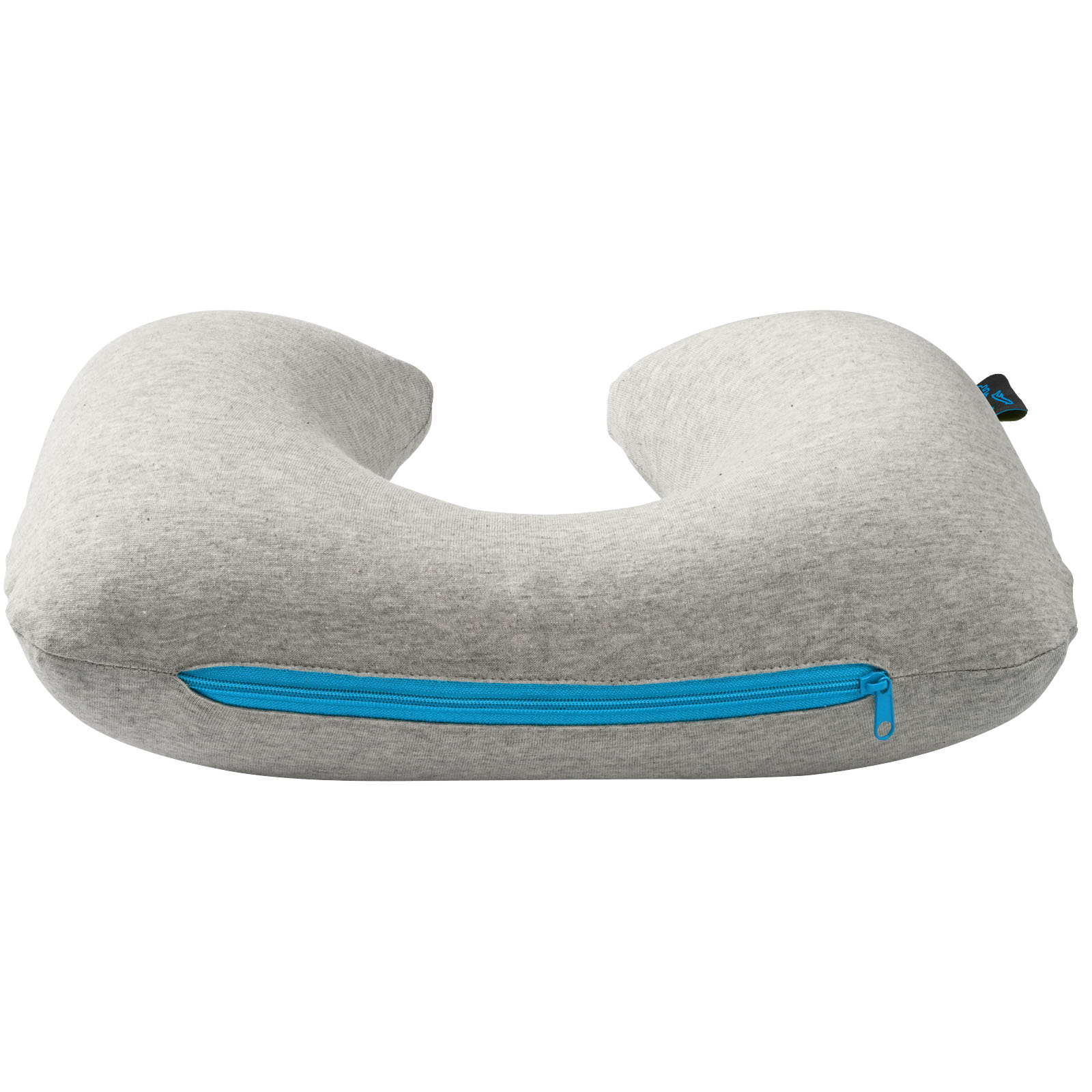 Kissen, Nackenstütze, Reisekissen, Grau, Reißverschluss Blau, Nackenkissen, Reisekissen, Grå, Kordelzipper, Bequemes Kissen, Nackenstützkissen, U-förmiges Kissen, Grau, Reißverschluss, Bezug aus Faserstoff