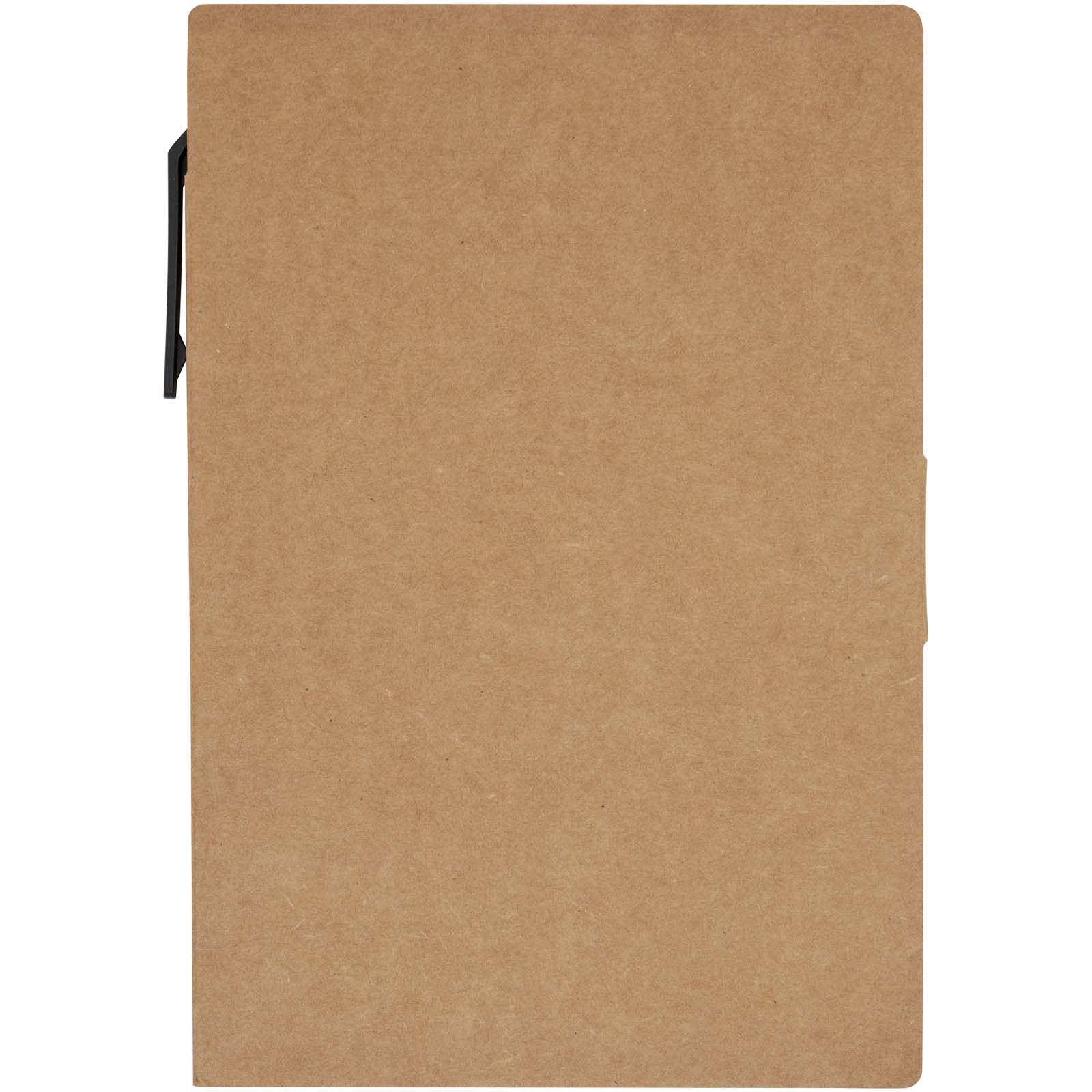 Notizbuch, Pappe, Braun, Klemmclip, gefalteter Rand