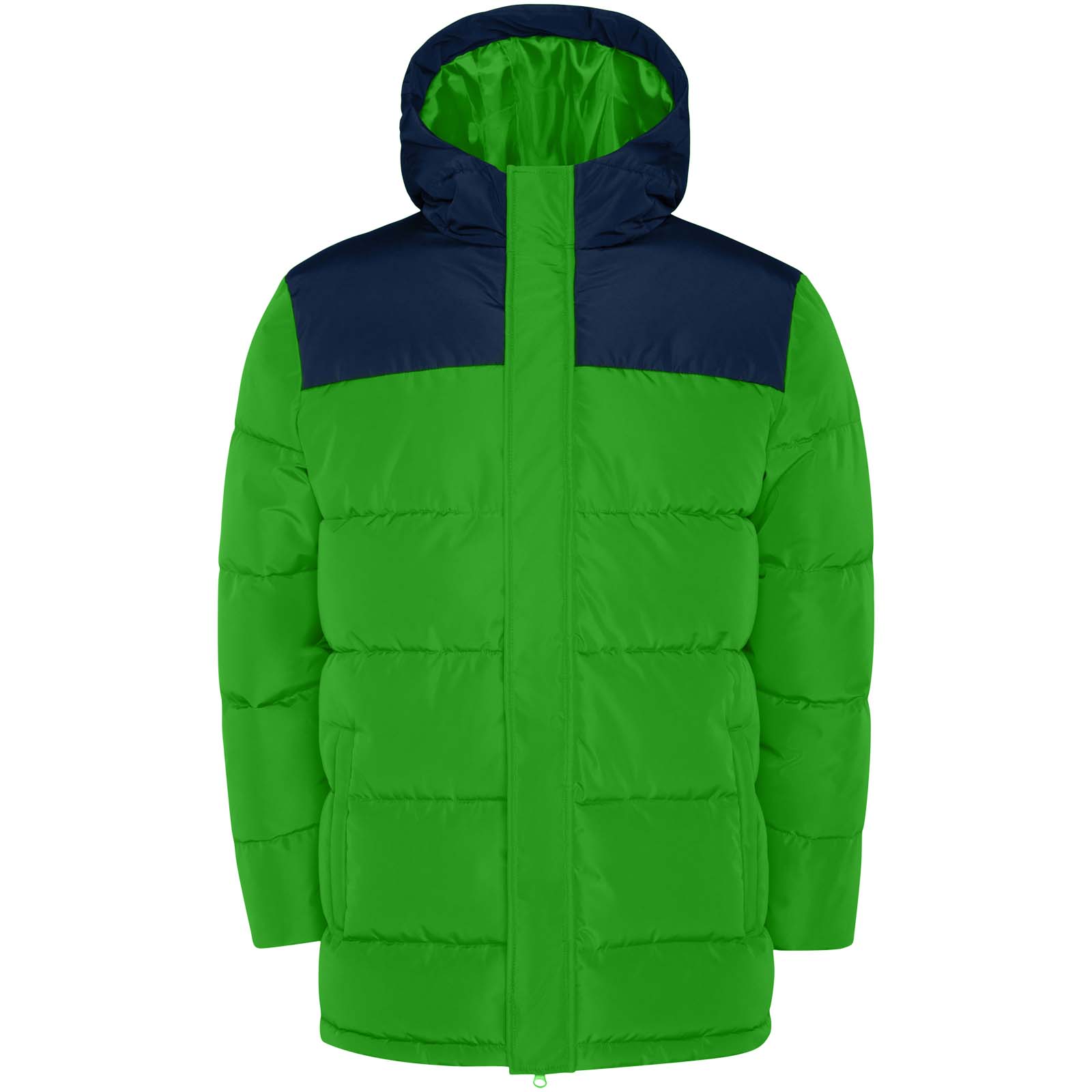 Pufferjacke, Grüne Jacke, Hooded Mantel, Daunenjacke, Colorblock Navy-Grün, Pufferjacke, Jacke, Daunenmantel, Grün/Blau Kontrast, Haltbar/Isolation hinweis, Dunkjacke, Puffer, Farbblock-Puffer, Kapuze, Winterouterwear