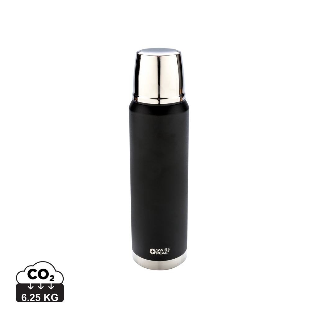 Thermos, Vakuumflasche, Edelstahl, schwarz, 6.25 kg CO2Neutral, Thermosflasche, Isolierte Flasche, Stahl, Schwarz, 6.25 kg CO2-Äquivalent, Thermos, Edelstahl, Schwarz, Vakuumflasche, Schwerlast, Flasche, Thermobecher, Vakuumisolierung, Schwarz, Edelstahl