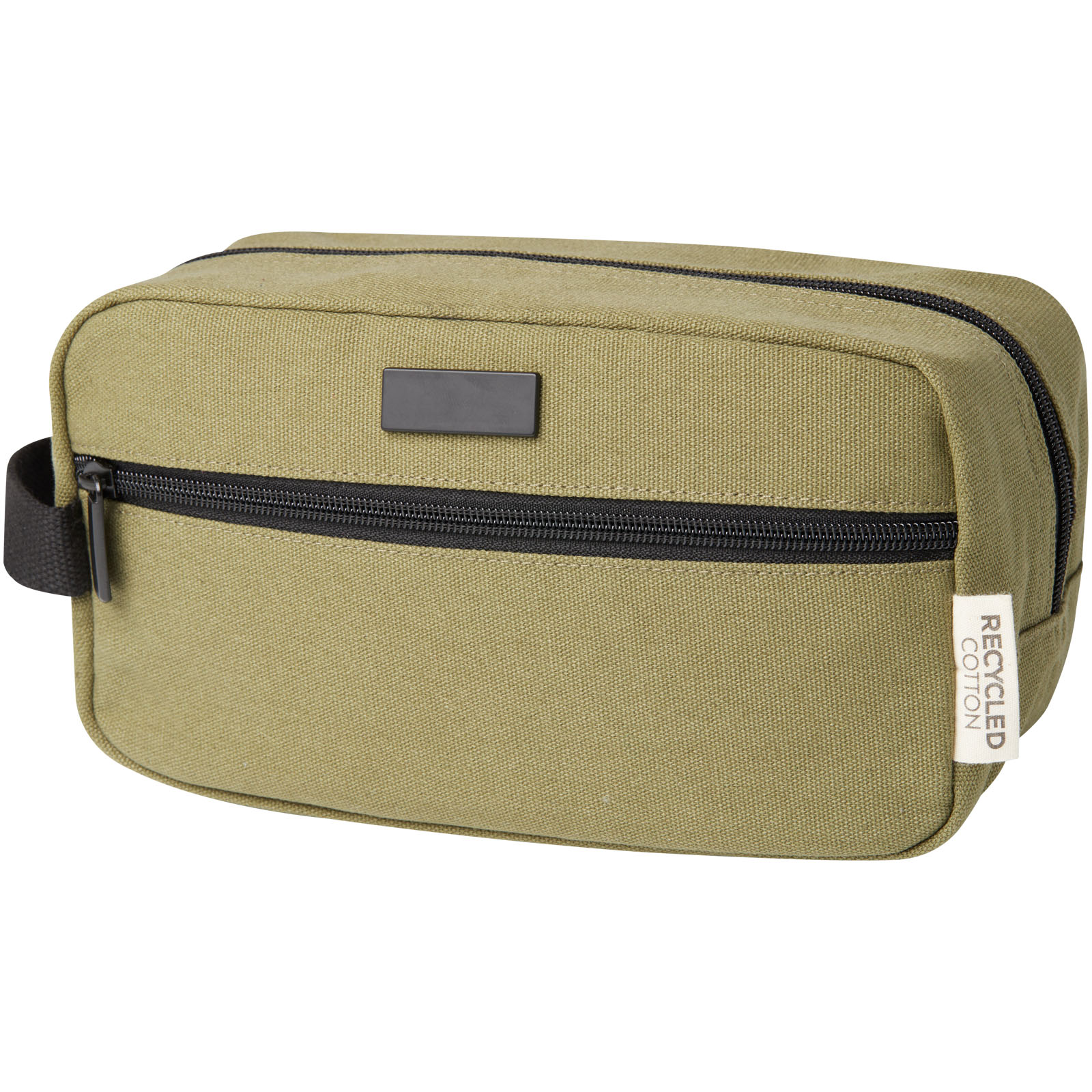kosmetiktasche, khaki, reissverschluss, canvas, stofftasche