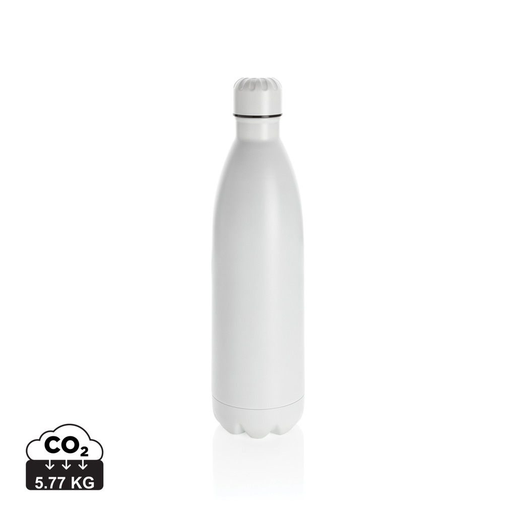 Stainless steel bottle, Wasserflasche, Isolierte Flasche, Weiße Flasche, Umweltfreundlich, Wasserflasche, Metallflasche, weiße Flasche, Verschlusskappe, ökologische Gewichtung, Flasche, Thermo, Edelstahl, Weiß, Deckel